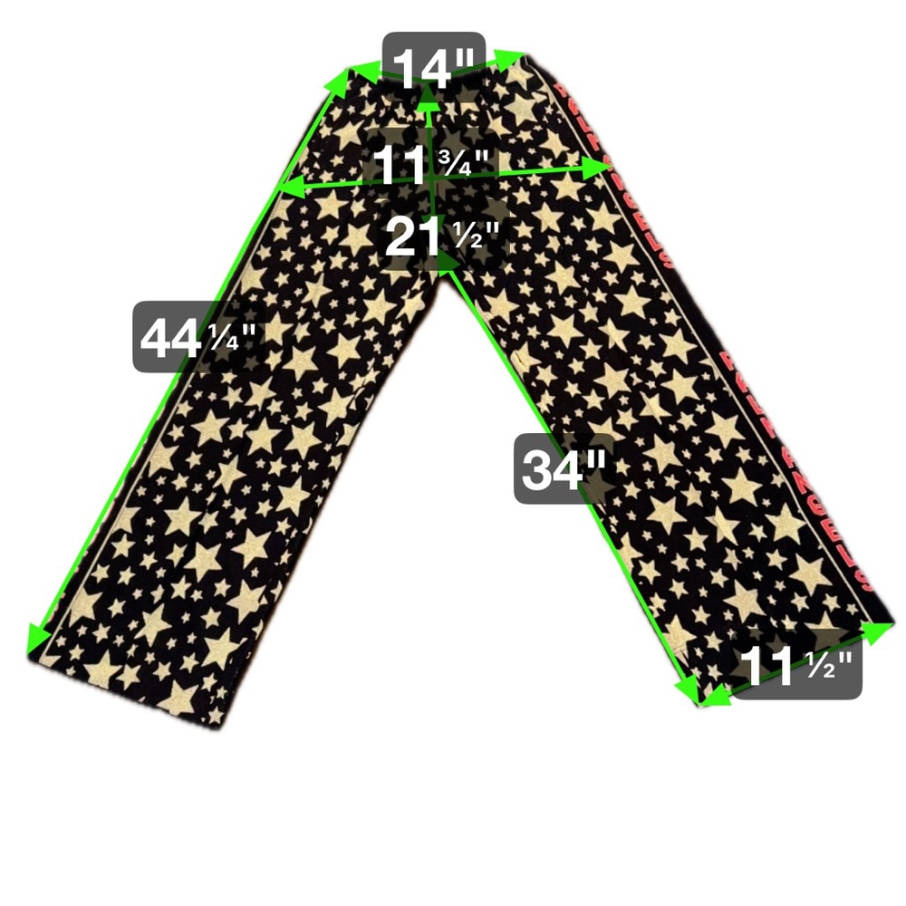 Palm Angels Size Medium Pants Relaxed Fit Black with Gold Stars - Picture 5 of 12